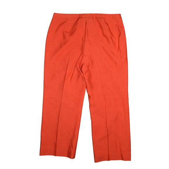 DONCASTER COLLECTION $395 Orange 100%‎ Silk Lined Straight Leg Pant Size 14 - Picture 2 of 3